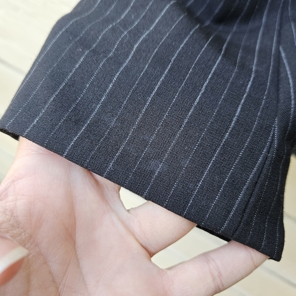 Club Monaco black pinstripe wool-blend single button blazer size 4 - Picture 7 of 7
